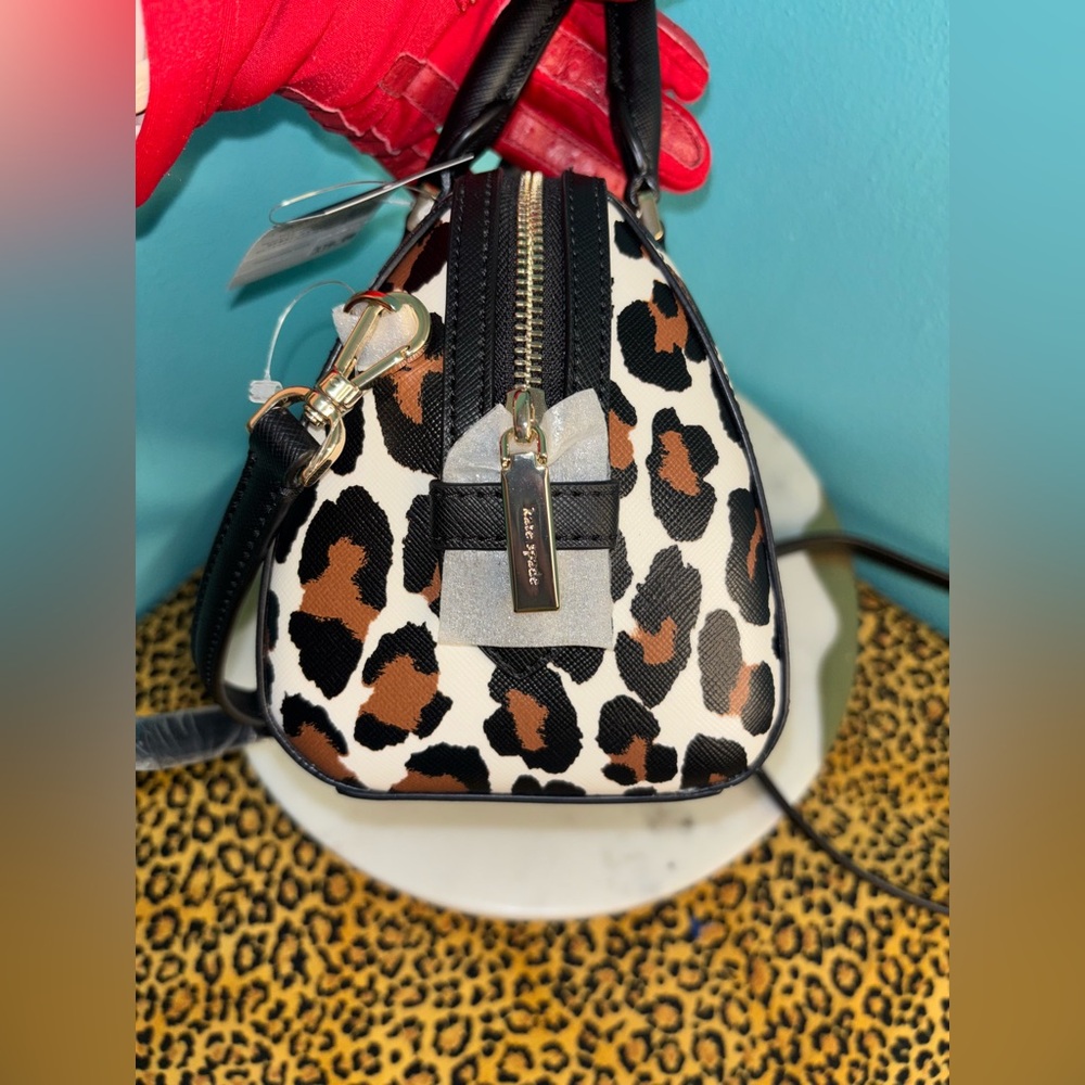 KATE SPADE Animal Print Satchel - Black and Brown - Picture 5 of 8